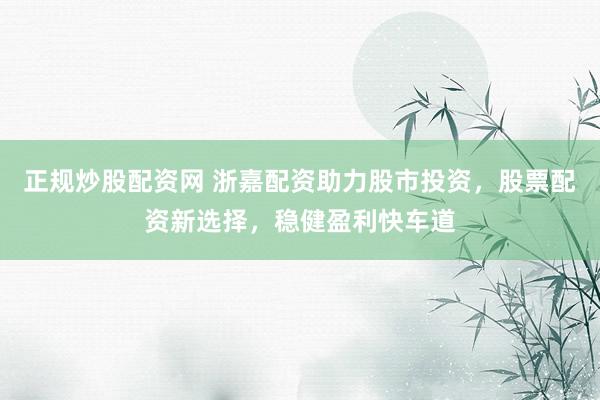 正规炒股配资网 浙嘉配资助力股市投资，股票配资新选择，稳健盈利快车道