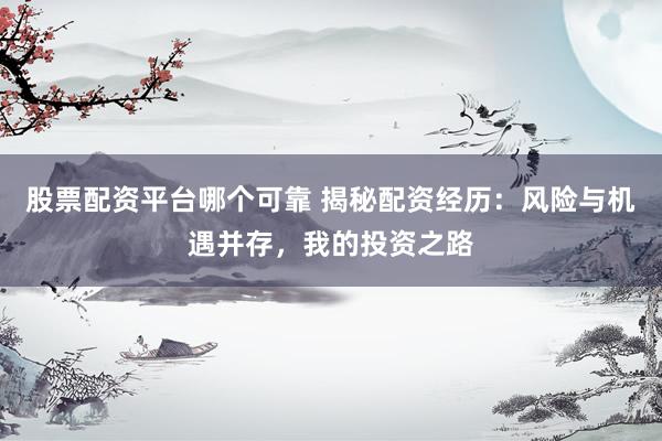 股票配资平台哪个可靠 揭秘配资经历：风险与机遇并存，我的投资之路