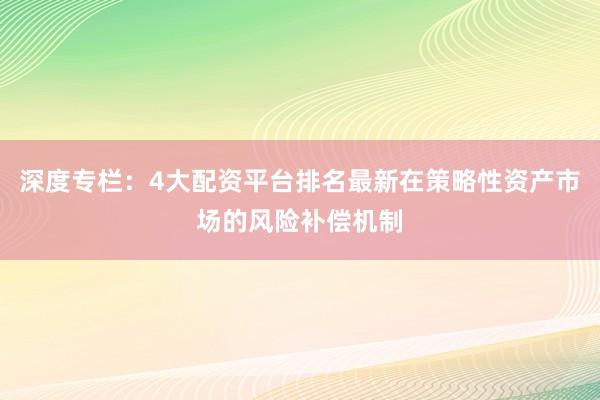 深度专栏：4大配资平台排名最新在策略性资产市场的风险补偿机制