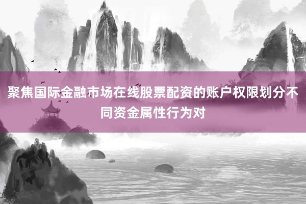 聚焦国际金融市场在线股票配资的账户权限划分不同资金属性行为对
