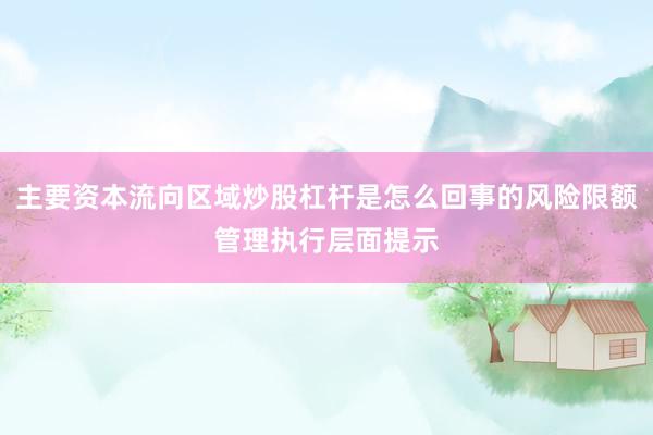 主要资本流向区域炒股杠杆是怎么回事的风险限额管理执行层面提示