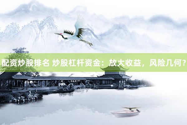 配资炒股排名 炒股杠杆资金：放大收益，风险几何？