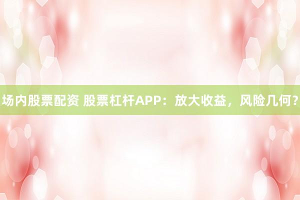 场内股票配资 股票杠杆APP：放大收益，风险几何？